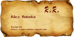 Rácz Rebeka névjegykártya